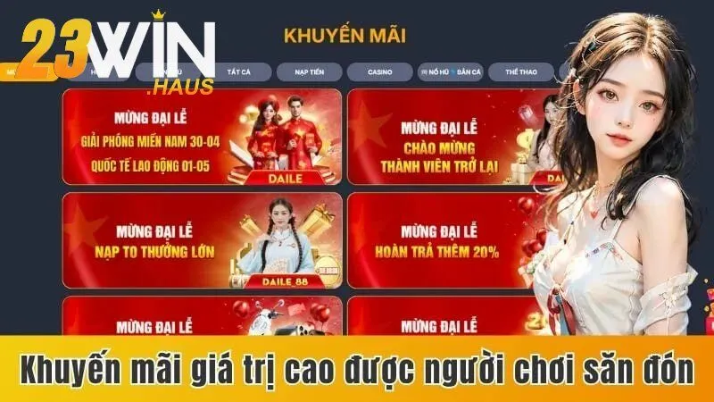 Trang chủ 23win 507 Ưu đãi cực khủng dành cho hội viên của nhà cái 23Win